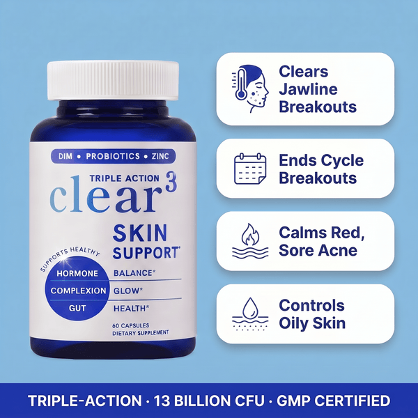 Coreva Labs Clear 3 - Hormonal Acne Support Supplement - Coreva Labs USA
