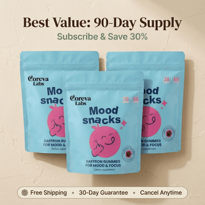 Coreva Mood Snacks - Saffron Gummies - Coreva Labs