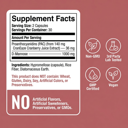 Uriclear™ - D-Mannose + 36mg Cranberry PAC - Coreva Labs USA
